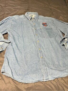 ee sport denim Button shirt ncaa final four 1998 San Antonio Men's Size Large